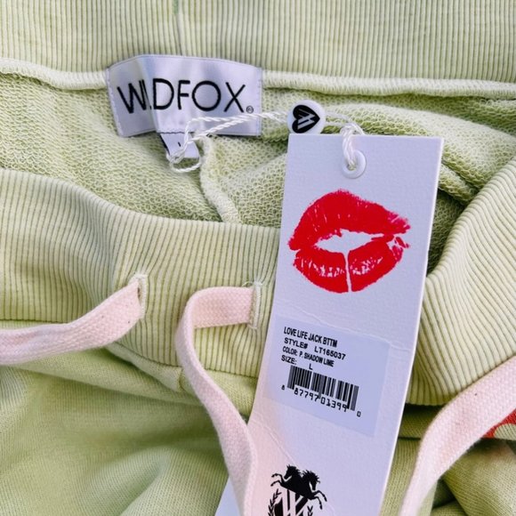 WILDFOX Love  Life Jack Coordinating Ankle Crop Pants Shadow Lime - Picture 3 of 4